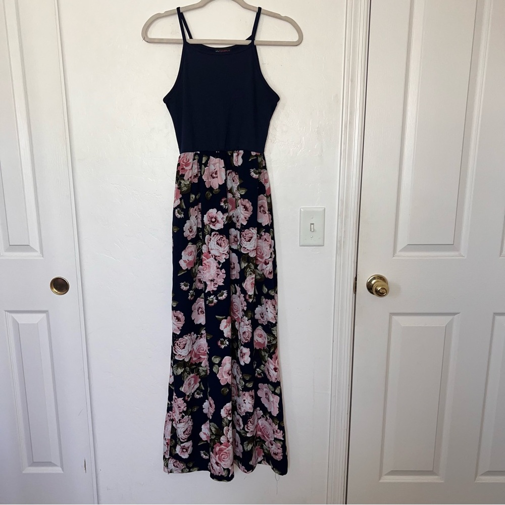 Y2K Short Sleeve Floral Maxi Dress - S